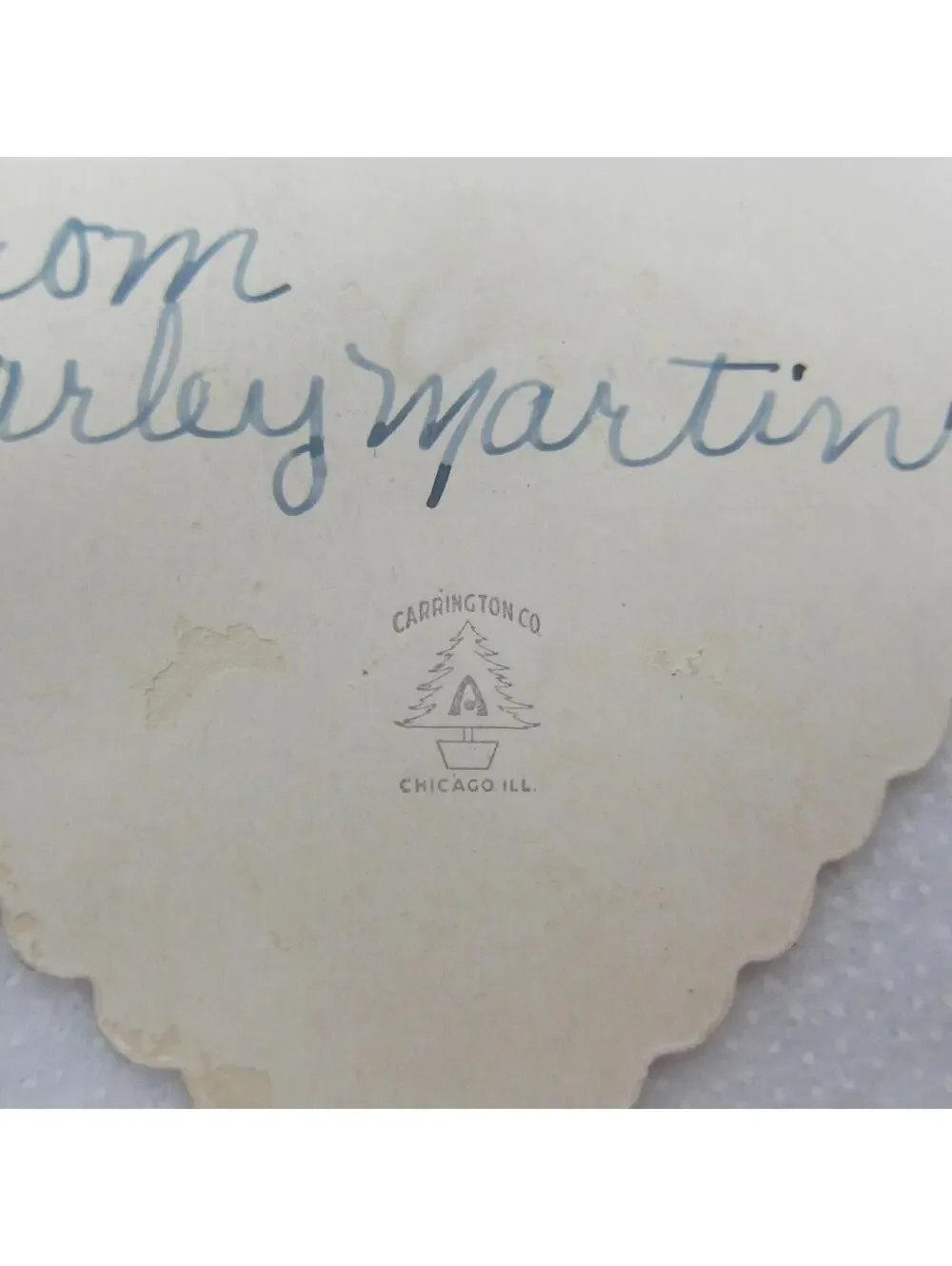 Vintage Valentine Card 1920s Cut-Out Heart Blonde Child Carrington Chicago USA